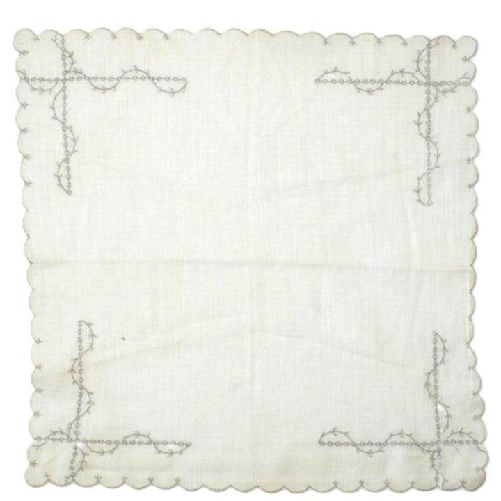 1950s Pair Scalloped Edge Church Hankies.