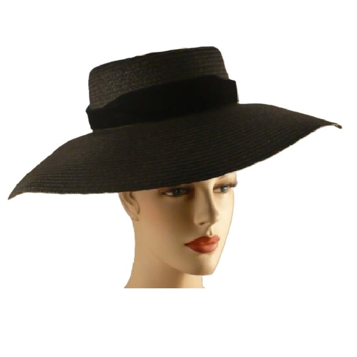 1960s Vintage Black Plaza Suite Betmar Wide Brim Hat.