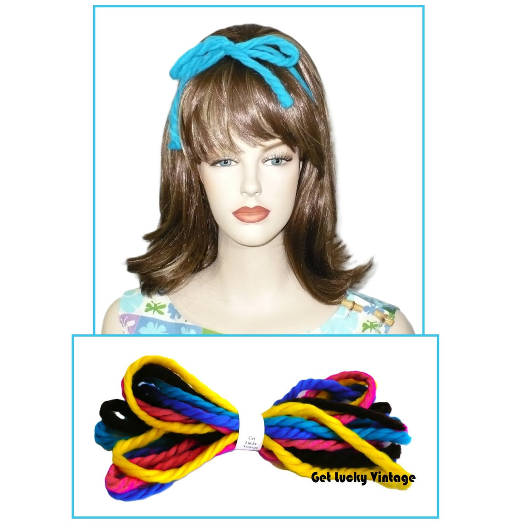 1970s Budget Bundle Five Yarn Headbands.