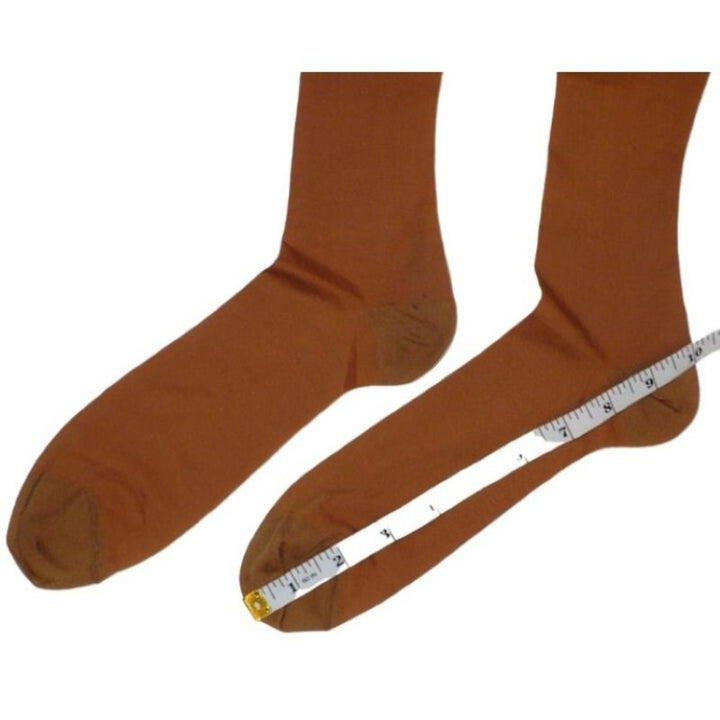 1920 Vintage Rayon Thigh High Garter Stockings Hosiery showing measurement of foot.