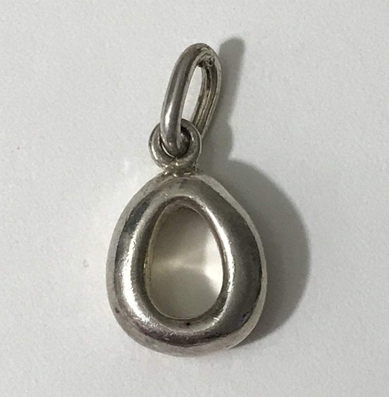 1970s Vintage Minimalist Silver Drop Pendant