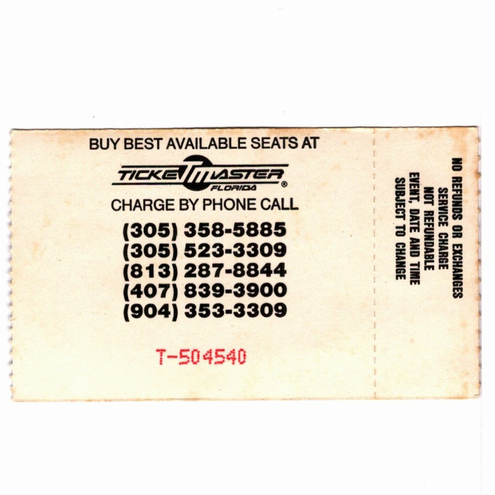 David Lee Roth  A Little Ain’t Enough Tour Ticket 1991 Cinderella