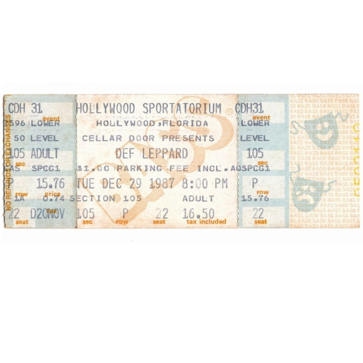 Def Leppard Hysteria 1987 Unused Ticket