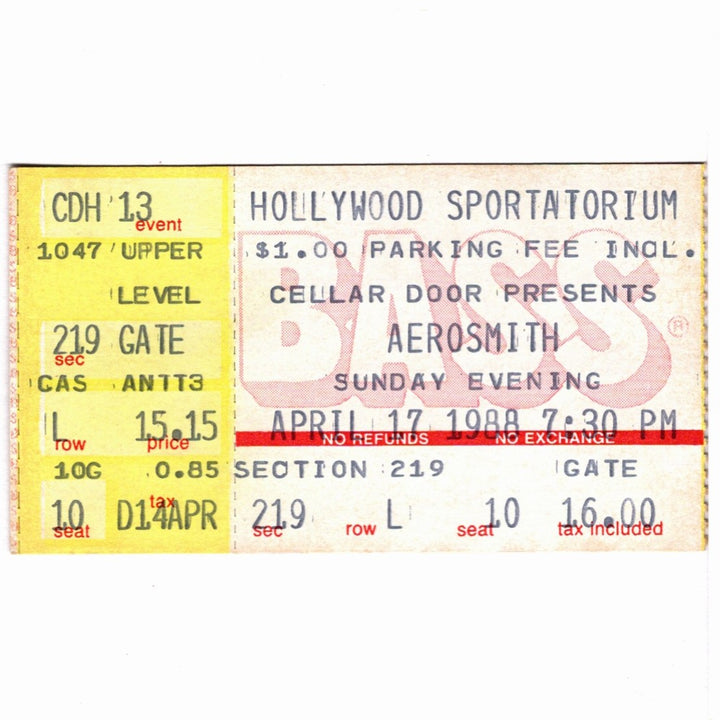 Aerosmith Permanent Vacation Ticket 1988, White Lion