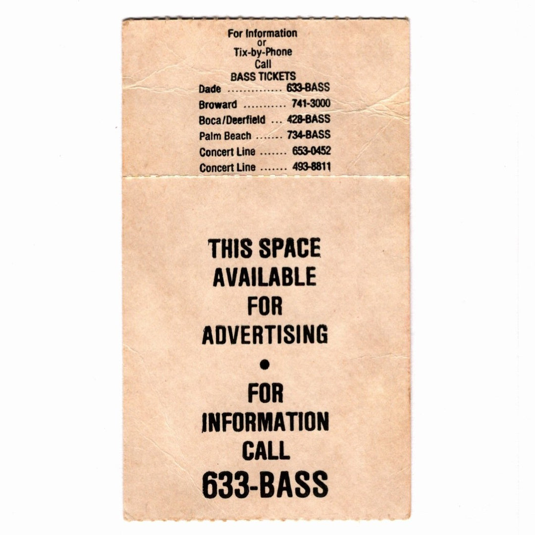 Kiss Crazy Nights Tour Ticket 1988 Ted Nugent