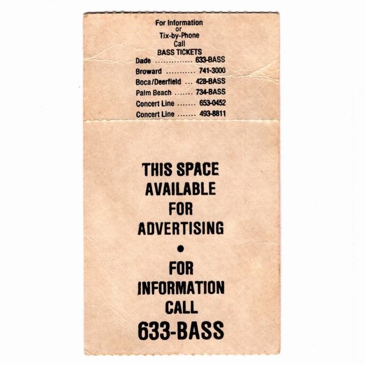 Kiss Crazy Nights Tour Ticket 1988 Ted Nugent