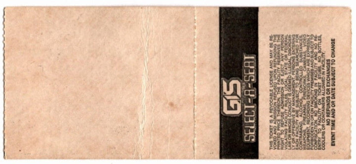 Midnight Oil Diesel & Dust 1988 Ticket Stub, back.
