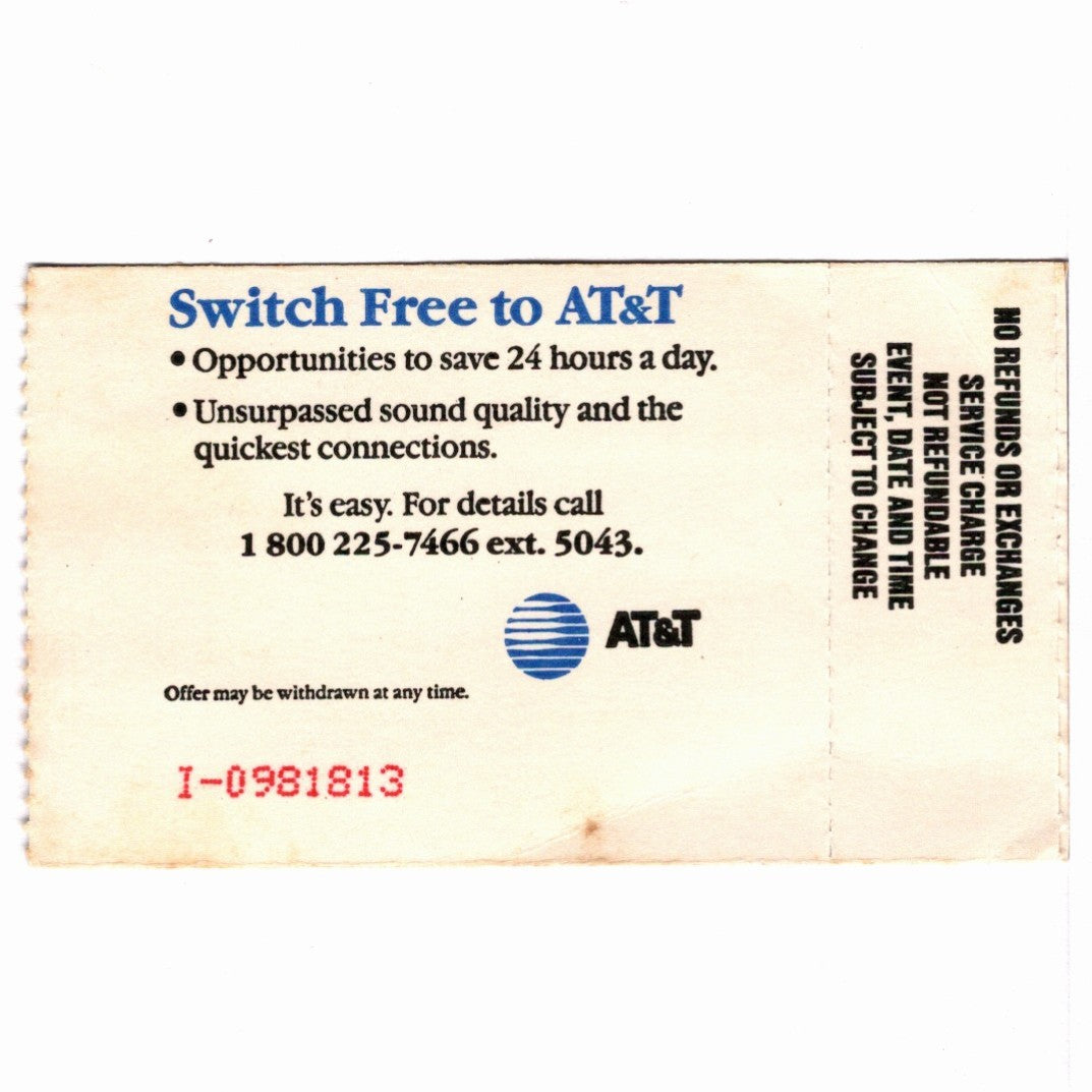 42 MSG McAuley Schenker Group Tour Ticket 1990 Black Crowes