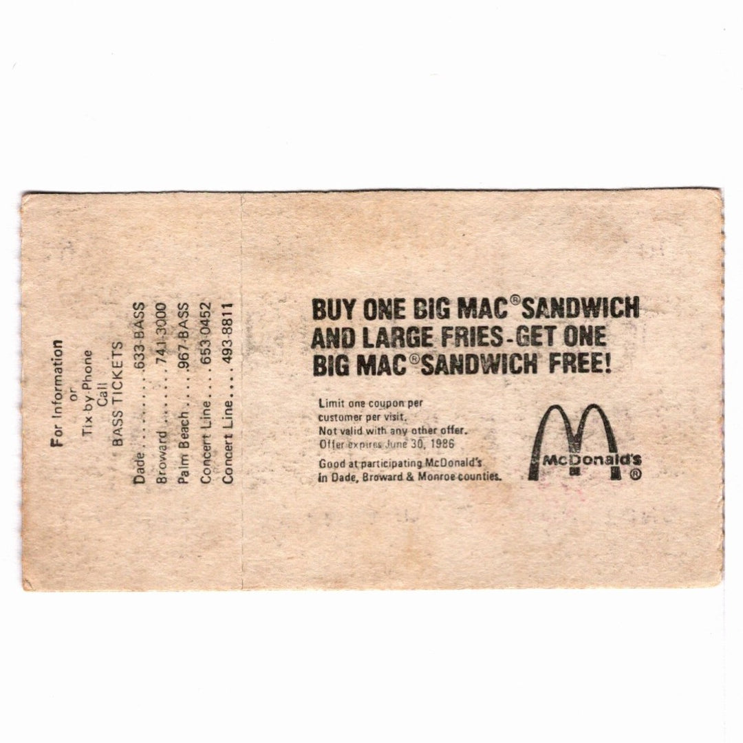 Robert Plant Shaken and Stirred Tour Ticket 1985