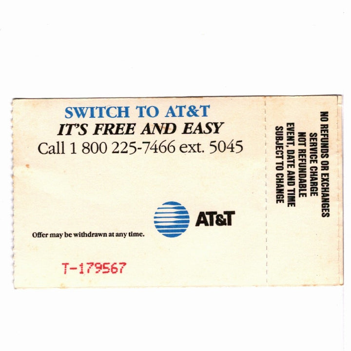 Robert Plant Manic Nirvana Ticket 1990 Cheap Trick