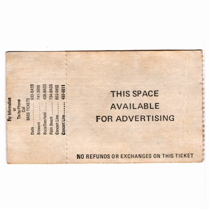 Rush Hold Your Fire Tour Ticket 1988 Tommy Shaw