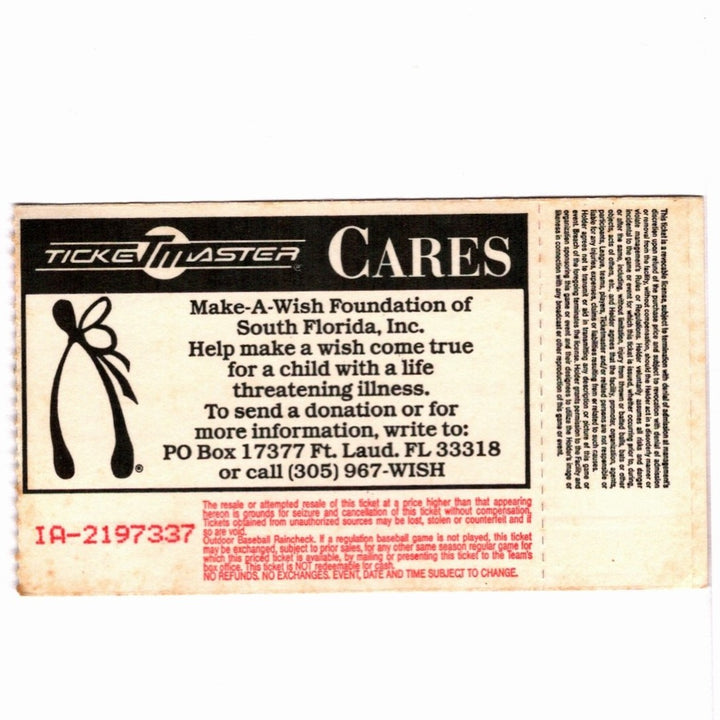 Steve Vai Sex and Religion Tour Ticket 1993