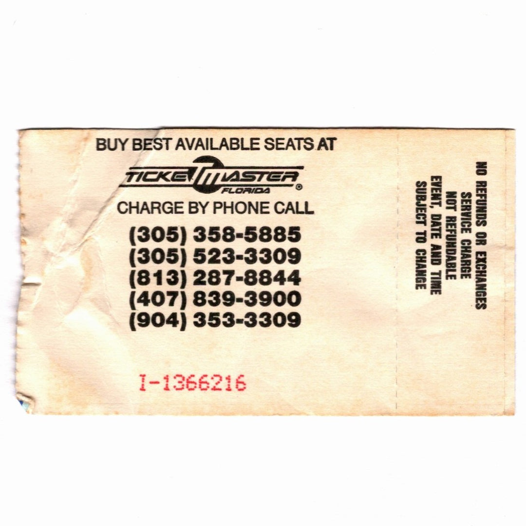 The Contraband Tour Ticket 1991 Ratt LA Guns Bang Tango