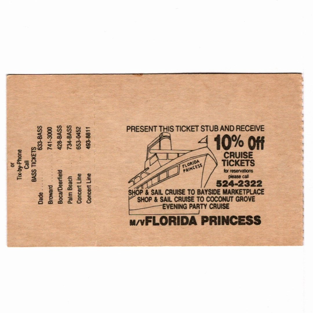 The Smithereens Green Thoughts Tour Ticket 1988