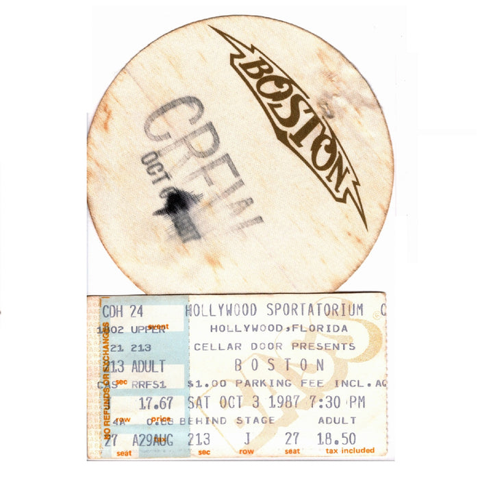 Boston Third Stage Tour Crew Pass & Ticket 1987