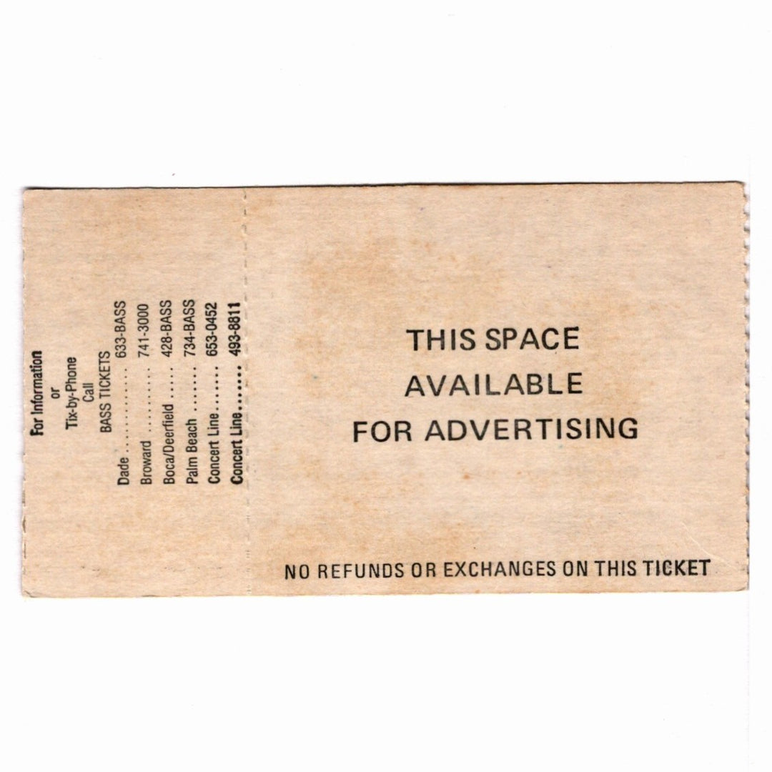 U2 The Joshua Tree Tour Ticket 1987 Los Lobos Buckwheat Zydeco