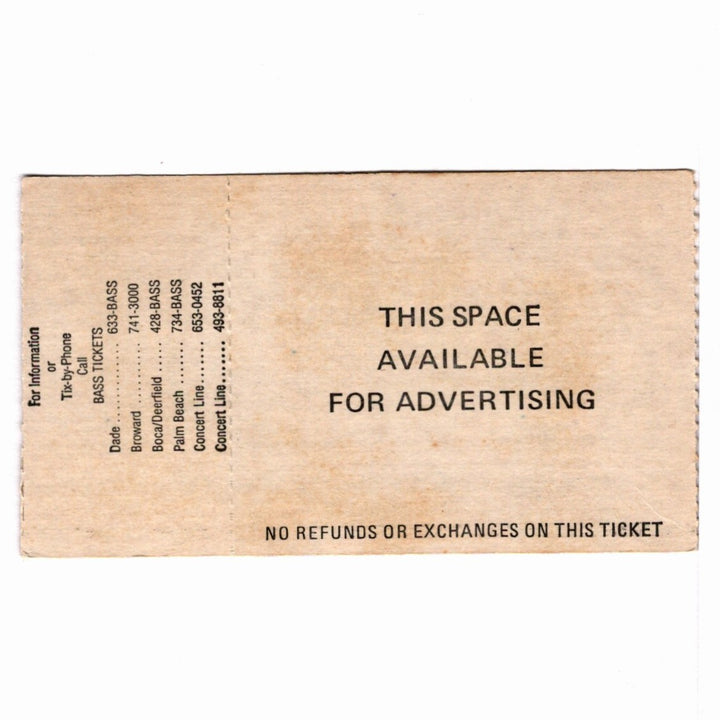 U2 The Joshua Tree Tour Ticket 1987 Los Lobos Buckwheat Zydeco