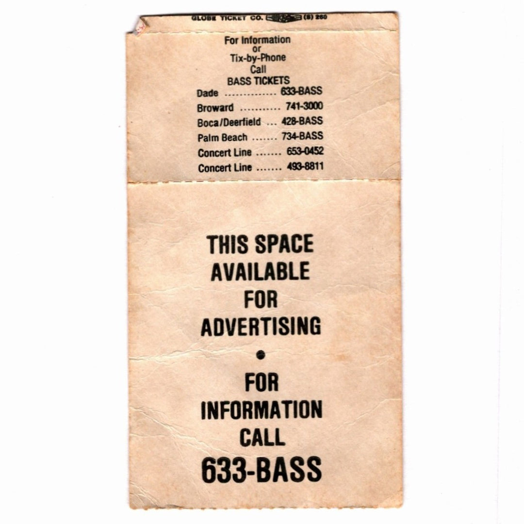 YES Big Generator Tour Ticket 1988