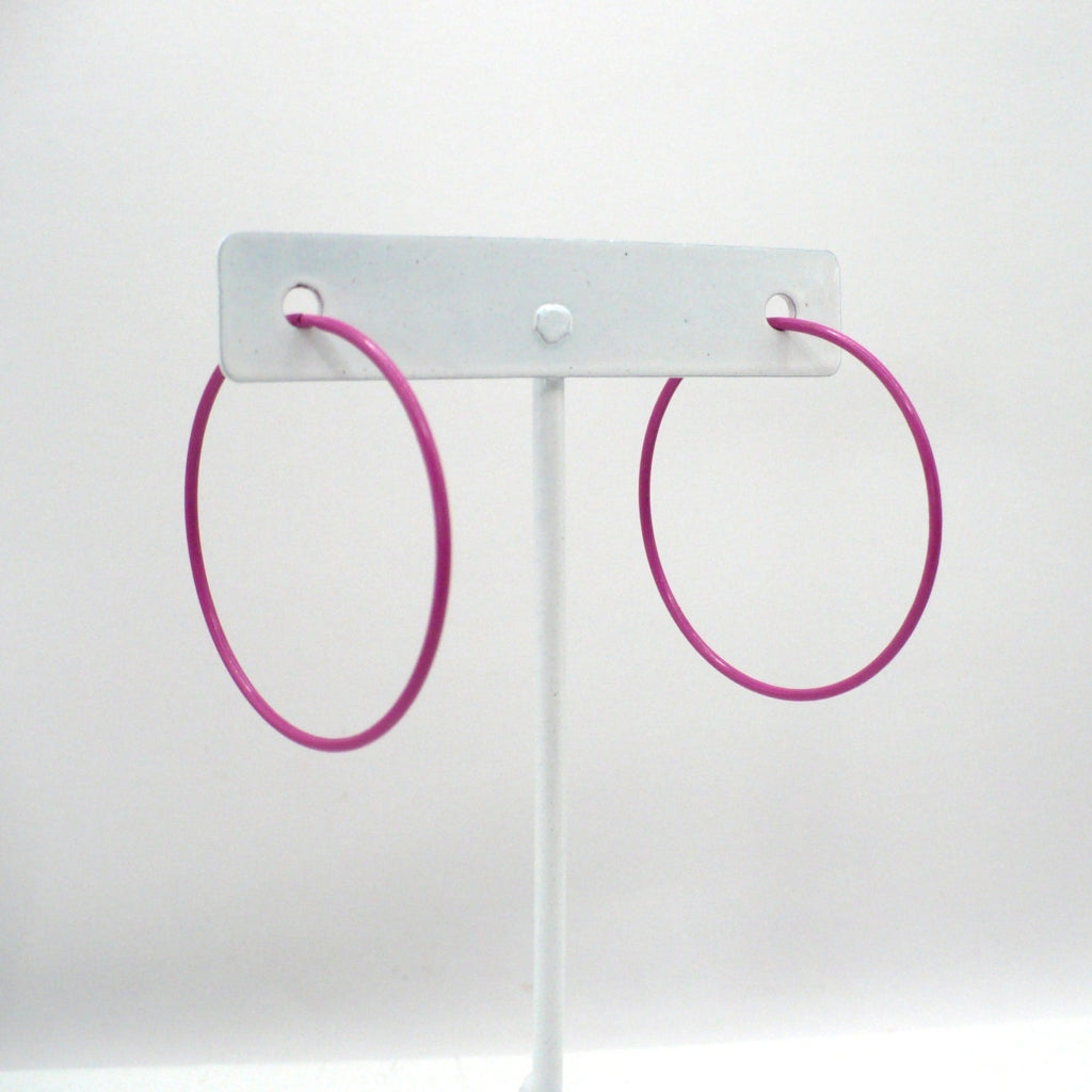 1980s Vintage Pink Pop Art Memphis Style Hoop Earrings (1 1/2 inch)