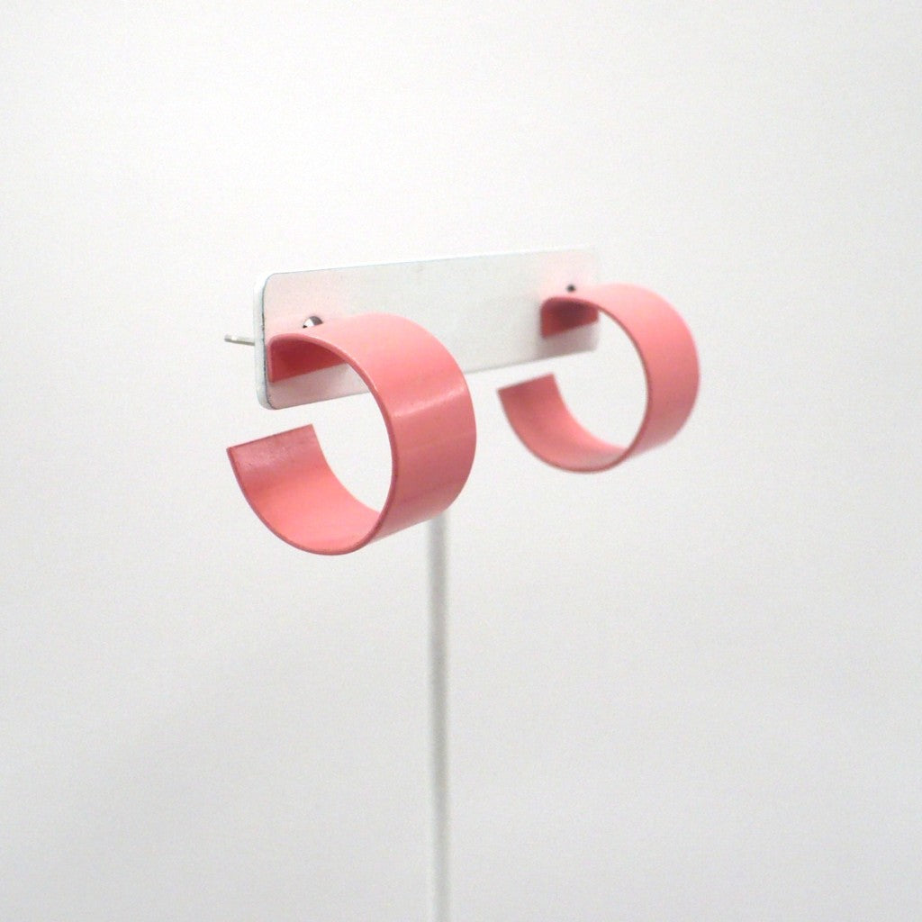 1980s Vintage Mauve Memphis Style C-Hoop Earrings