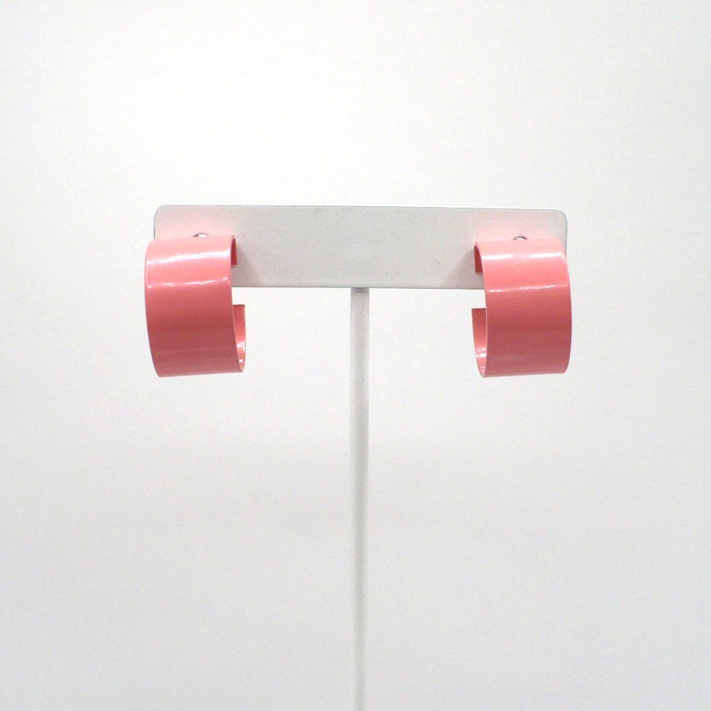 1980s Vintage Mauve Memphis Style C-Hoop Earrings