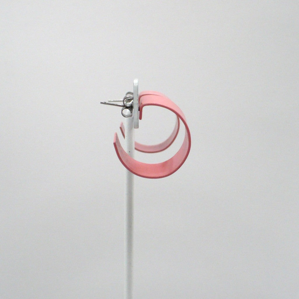 1980s Vintage Mauve Memphis Style C-Hoop Earrings