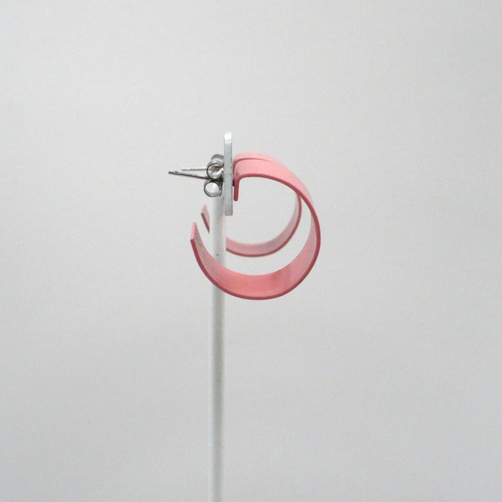 1980s Vintage Mauve Memphis Style C-Hoop Earrings