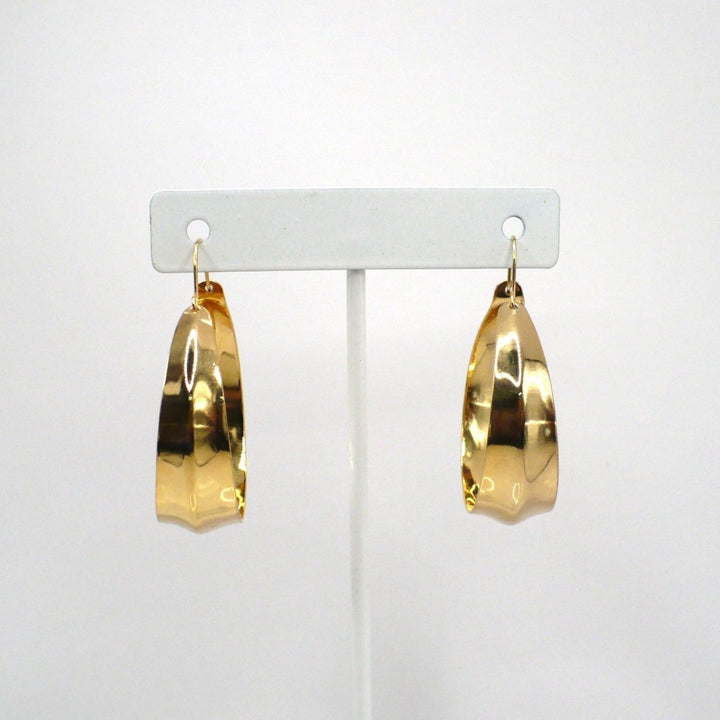 1980s Vintage Metallic Gold-tone Hoop Basket Earrings (1 1/2-inch)