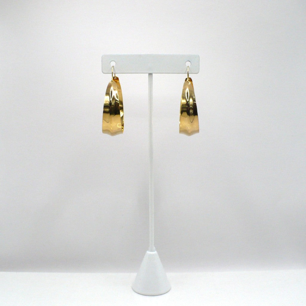 1980s Vintage Metallic Gold-tone Hoop Basket Earrings (1 1/2-inch)