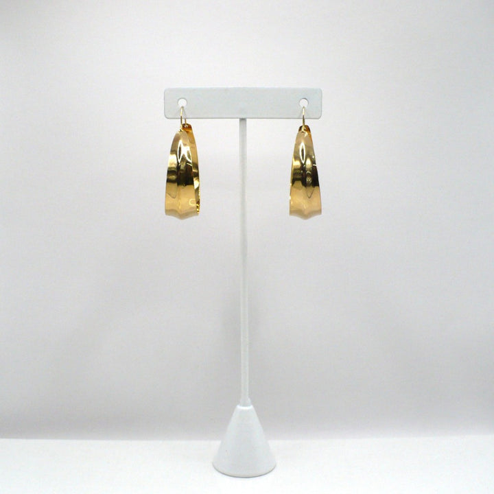 1980s Vintage Metallic Gold-tone Hoop Basket Earrings (1 1/2-inch)