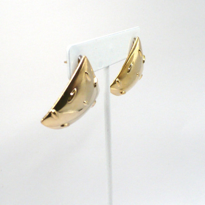 1980s Vintage More-Is-More Metallic Gold-tone Pierced Fashion Earrings