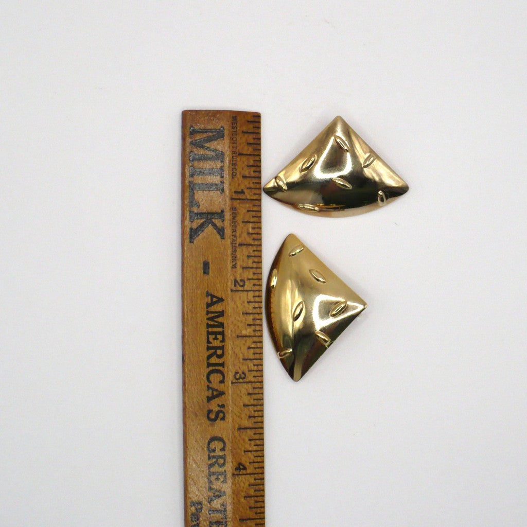1980s Vintage More-Is-More Metallic Gold-tone Pierced Fashion Earrings
