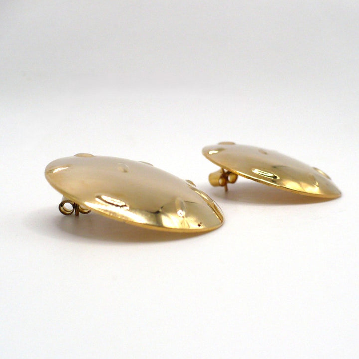 1980s Vintage High Octane Glamour Gold-tone Fashion Earrings