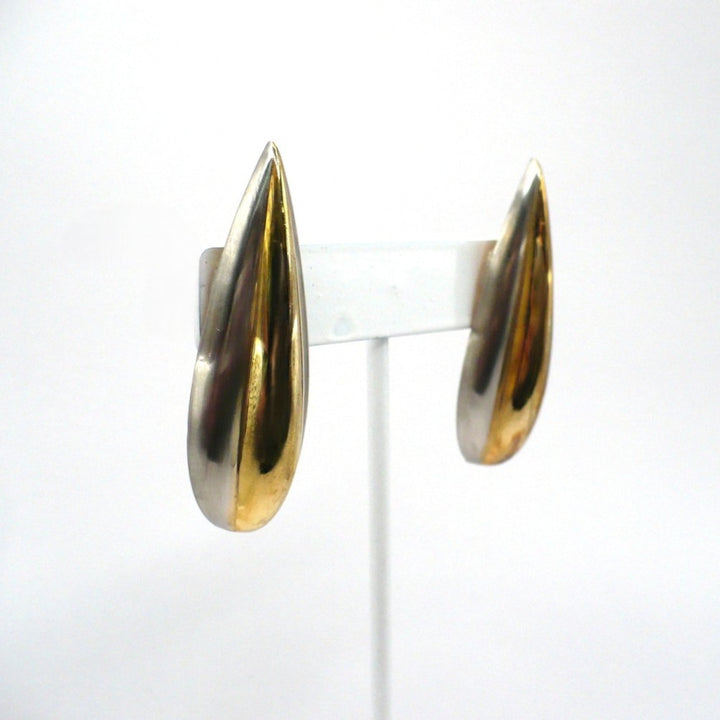 1980s Vintage Maximalist Two-Tone Metallic Fashion Earrings