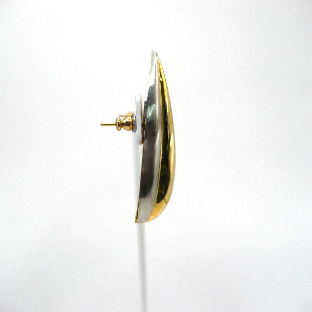 1980s Vintage Maximalist Two-Tone Metallic Fashion Earrings