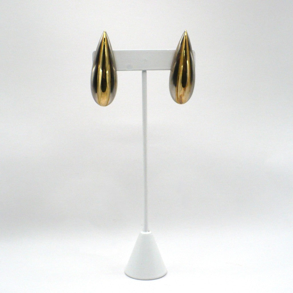 1980s Vintage Maximalist Two-Tone Metallic Fashion Earrings