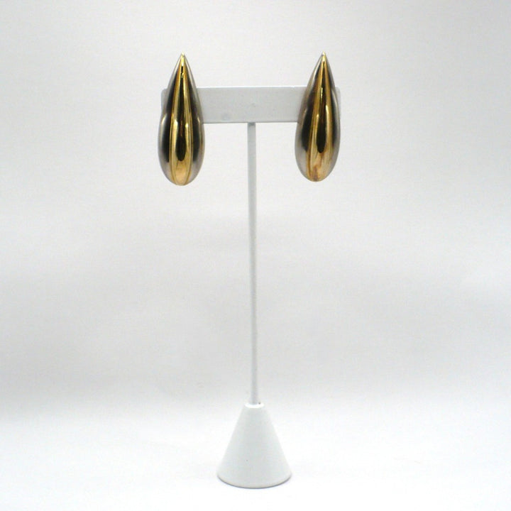 1980s Vintage Maximalist Two-Tone Metallic Fashion Earrings