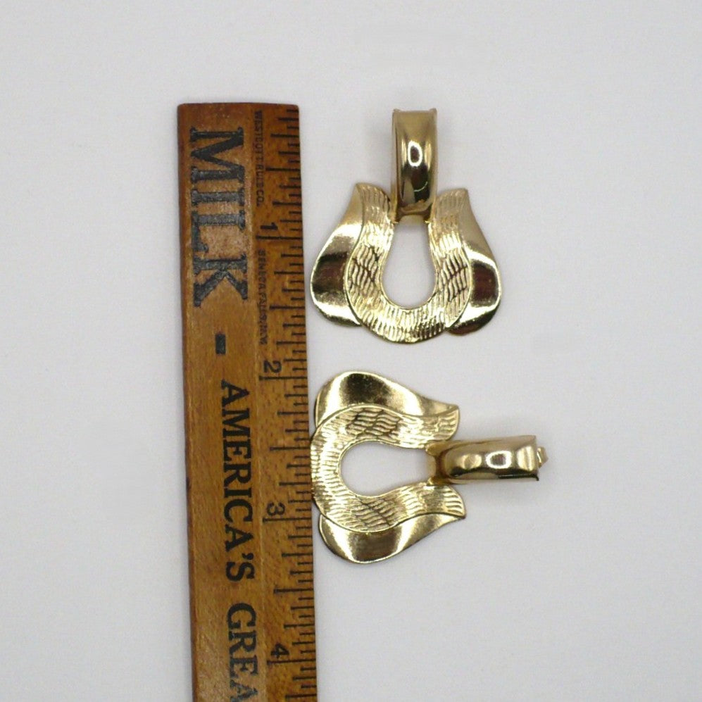 1980s Vintage Dramatic Door Knocker Gold-Tone Fashion Earrings