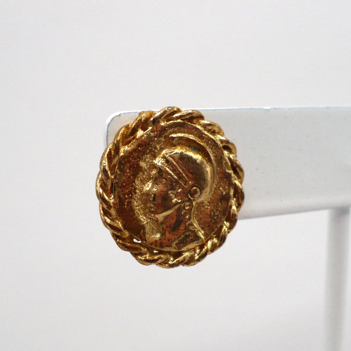 1980s Vintage Etruscan Revival Coin Fashion Earrings