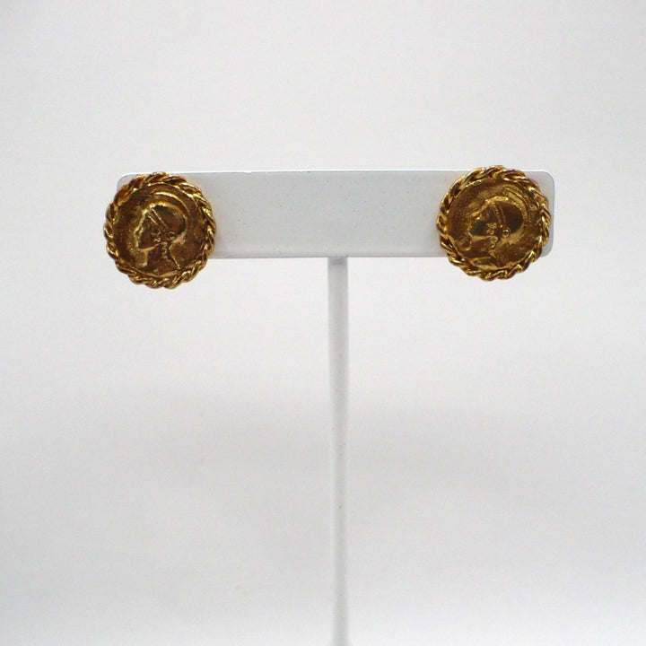 1980s Vintage Etruscan Revival Coin Fashion Earrings