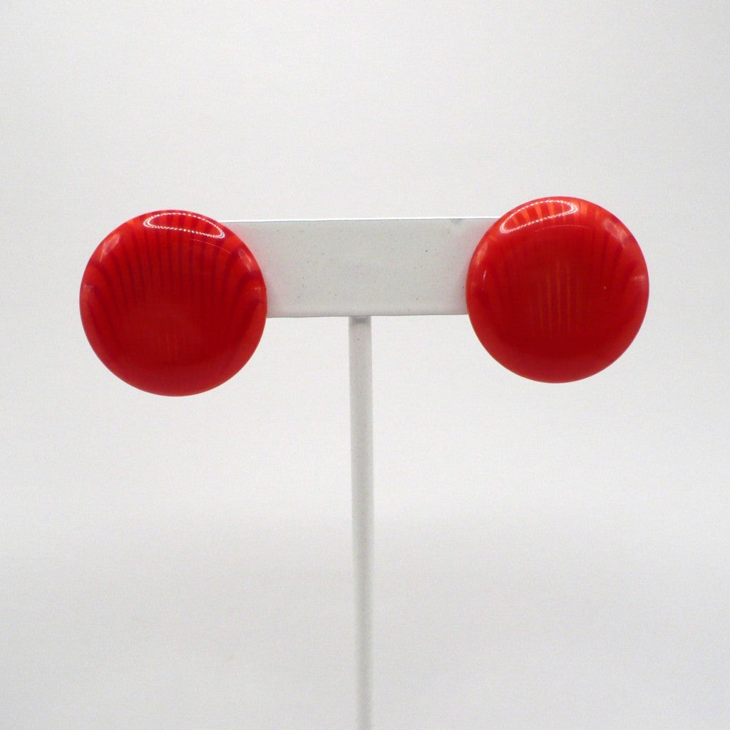 1980s Vintage Cherry Red Retro-Futurism New Wave Earrings