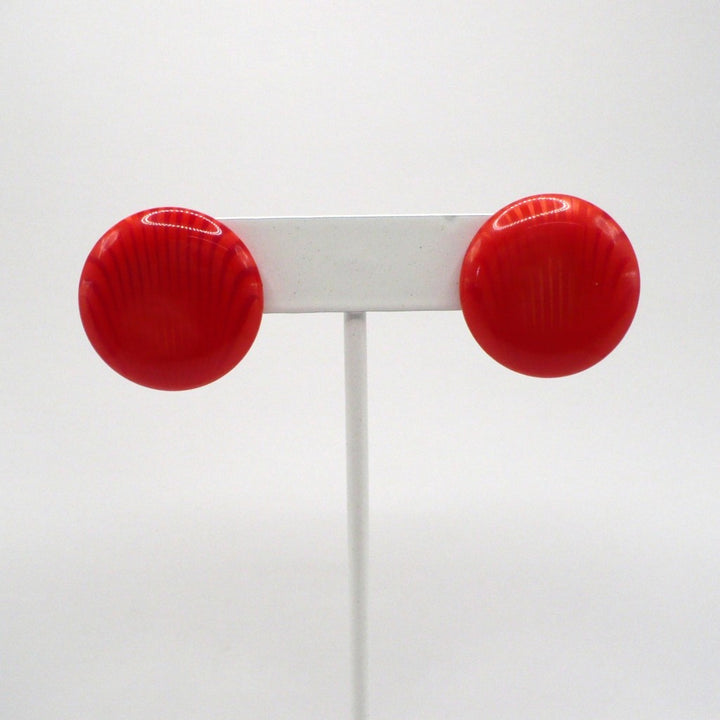 1980s Vintage Cherry Red Retro-Futurism New Wave Earrings