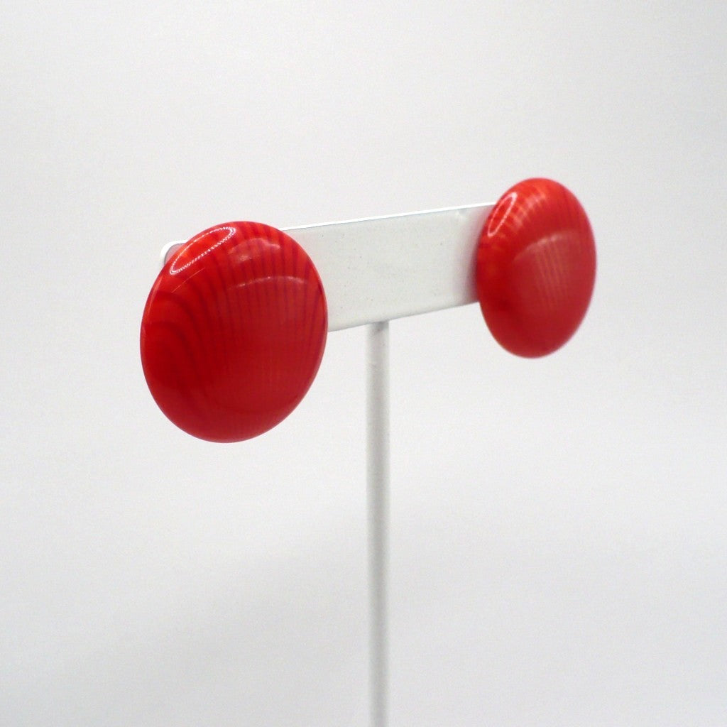 1980s Vintage Cherry Red Retro-Futurism New Wave Earrings