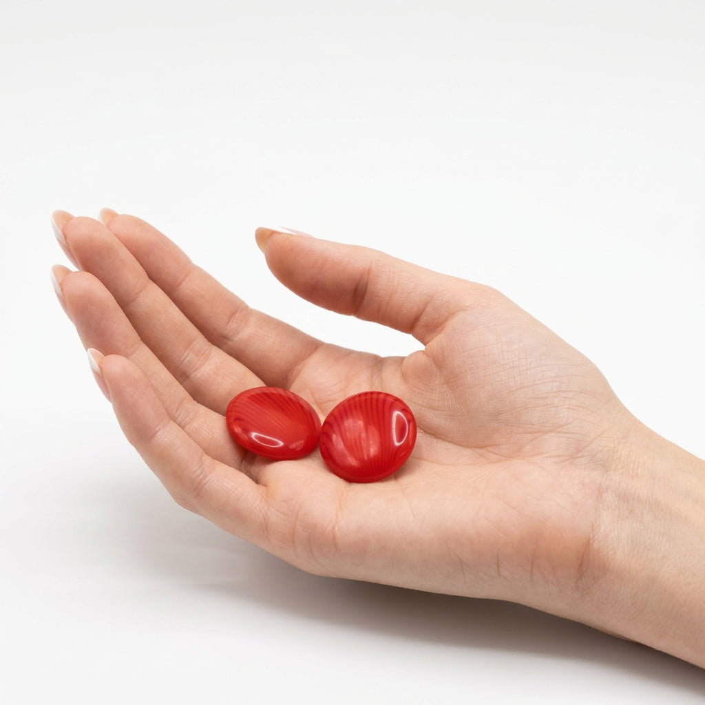 1980s Vintage Cherry Red Retro-Futurism New Wave Earrings
