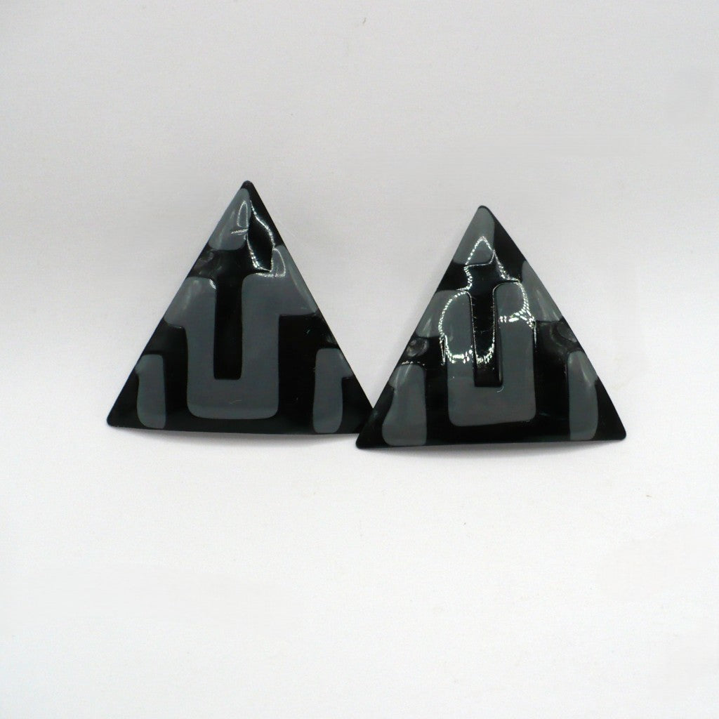 1980s Vintage Graphic Postmodern Fashion Earrings