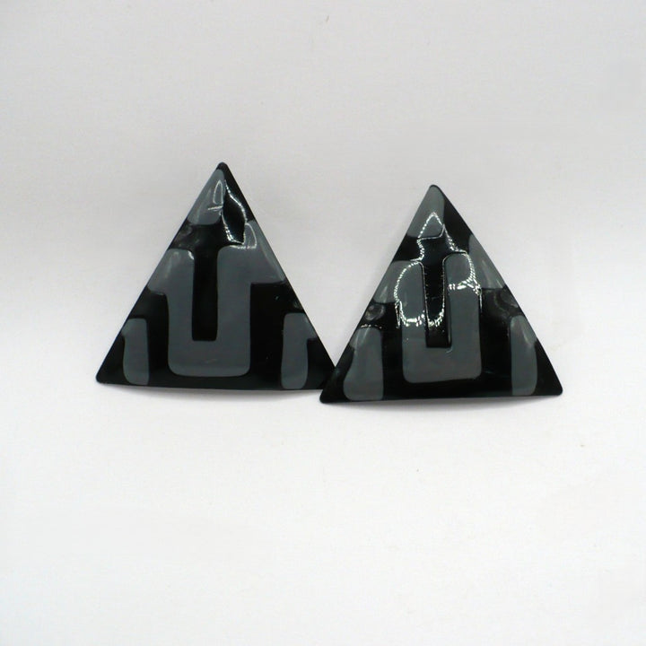 1980s Vintage Graphic Postmodern Fashion Earrings