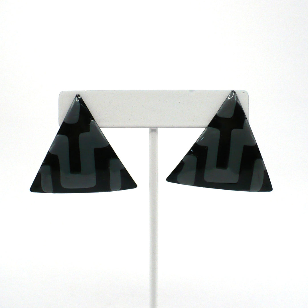 1980s Vintage Graphic Postmodern Fashion Earrings