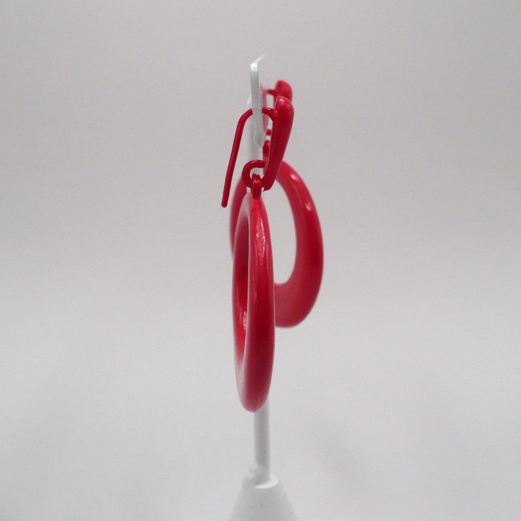 1980s Vintage Mod Revival Watremelon Pink Nylon Drop Earrings