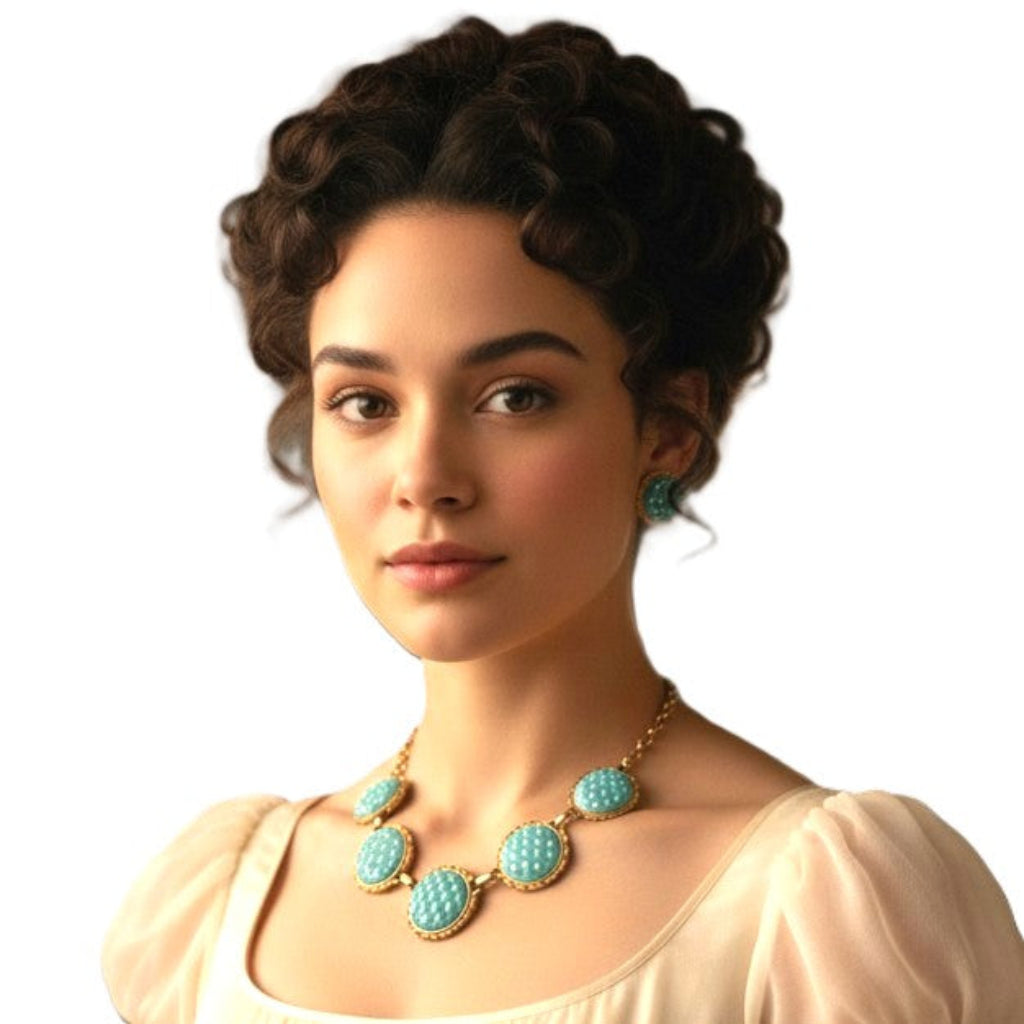 1Bridgerton 1960s Byzantine Revival Riviere Marvella Suite Set.