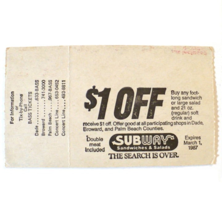 Julian Lennon Ticket Kick Off Show 1986